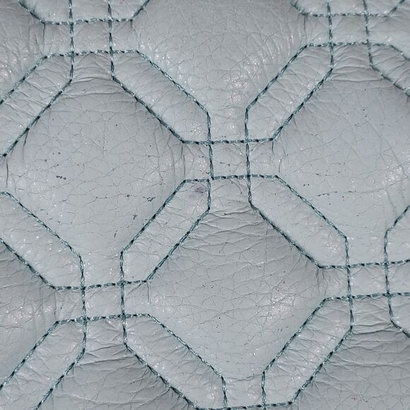 Kate Spade Quilted Pebbled Leather Turnlock Shoulder Bag Blue Gold Chain - Picture 13 of 16